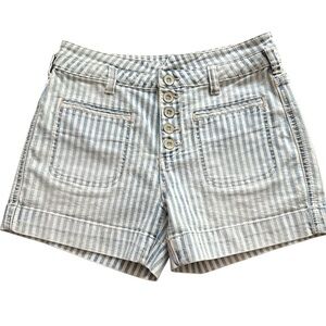 Pilcro Anthropologie shorts denim jean pockets striped high rise slim 26